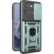 Чехол с защитой камеры Deexe Armor Shield для Motorola Moto G77 - Green: фото 1 из 9