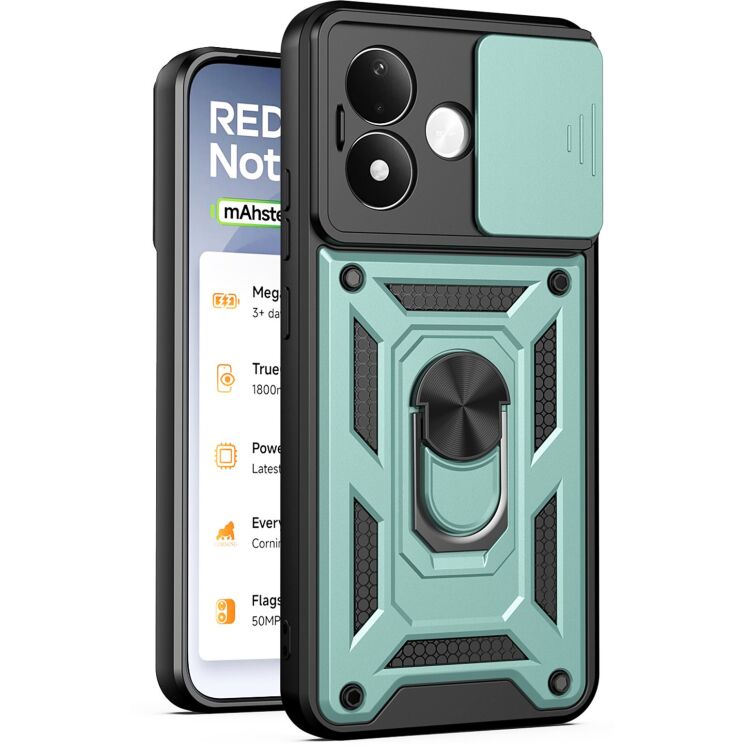 Чохол із захистом камери Deexe Armor Shield для Xiaomi Redmi Note 17 Pro - Green: фото 1 з 9