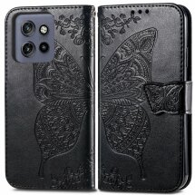 Чехол UniCase Butterfly Pattern для Motorola Edge 50 Neo - Black: фото 1 из 7