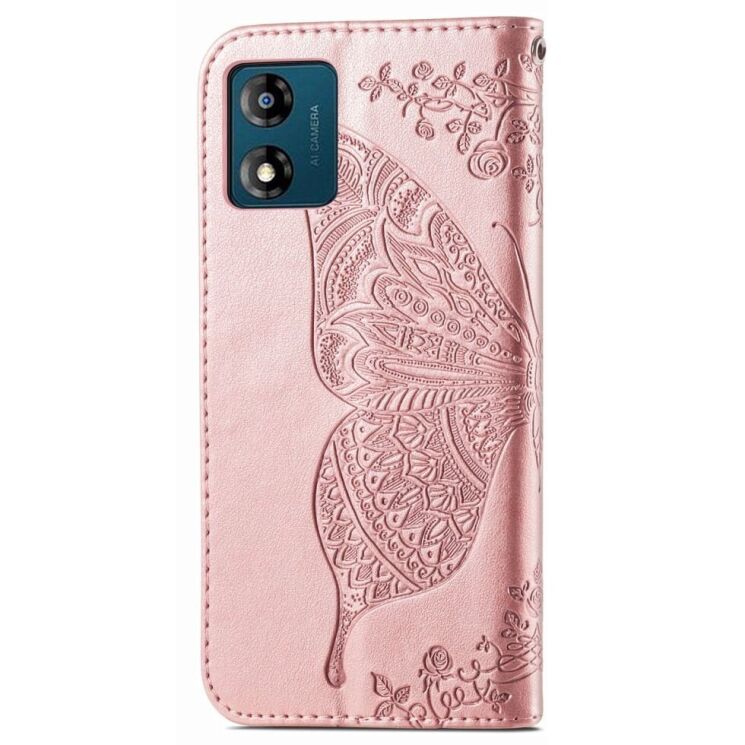 Чехол UniCase Butterfly Pattern для Motorola Moto E13 - Rose Gold: фото 5 из 10
