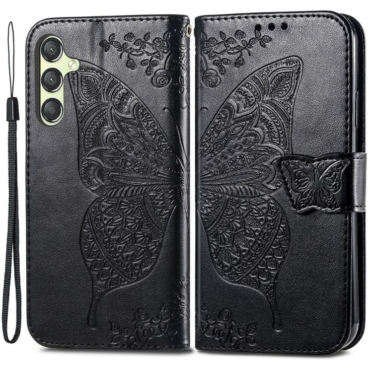 Чехол UniCase Butterfly Pattern для Samsung Galaxy A25 (A256) - Black: фото 1 из 5
