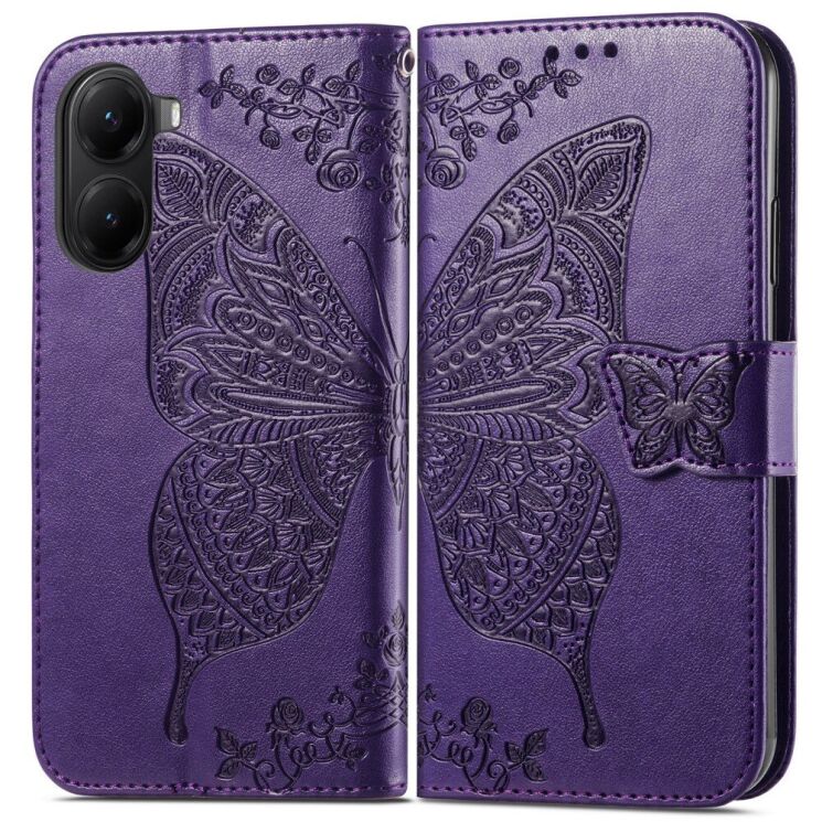 Чохол UniCase Butterfly Pattern для Xiaomi Poco X7 Pro - Dark Purple: фото 2 з 11