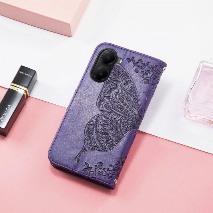 Чохол UniCase Butterfly Pattern для Xiaomi Poco X7 Pro - Dark Purple: фото 6 з 11