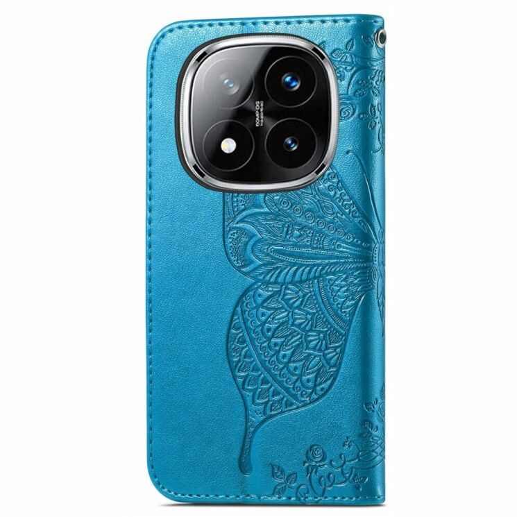 Чехол UniCase Butterfly Pattern для Xiaomi Redmi Note 14 Pro 5G - Blue: фото 5 из 9