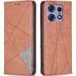 Чехол UniCase Geometric Pattern для Motorola Edge 50 Pro - Brown (353603Z)