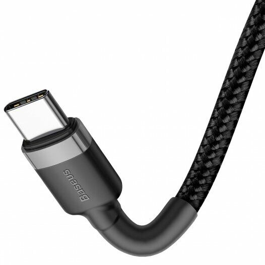 Кабель BASEUS Cafule Type-C to Type-C (3A, 1m) CATKLF-GG1 - Black: фото 3 з 17