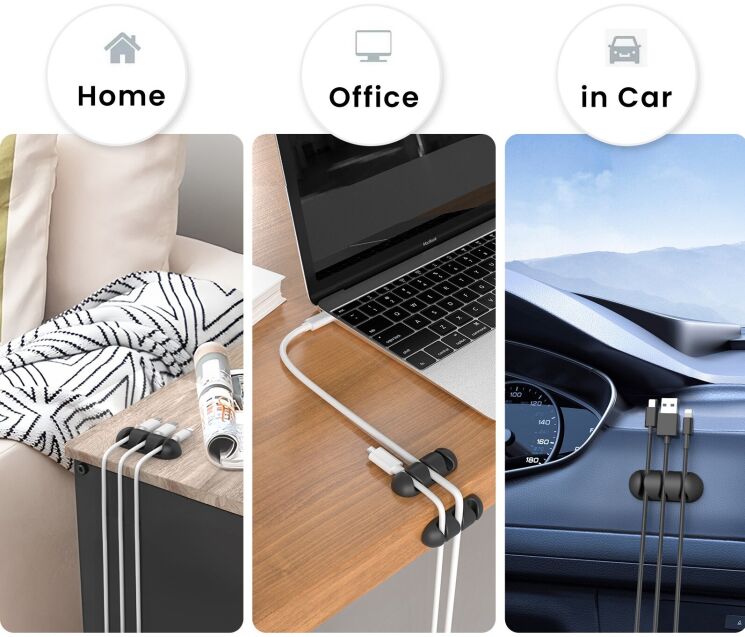 Тримач для кабелів AHASTYLE WE31 Cable Organizer - Black (995906B) Тримач для кабелів AHASTYLE WE31 Cable Organizer - Black: фото 5 з 6