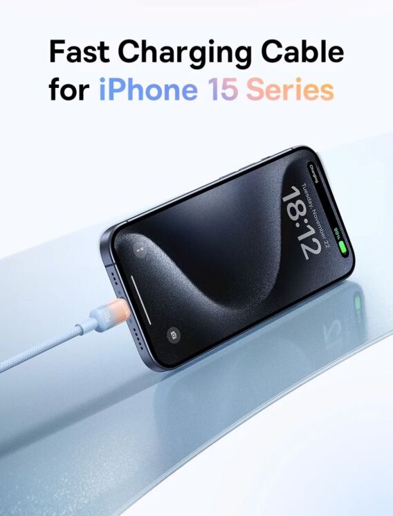 Кабель Baseus Discolor Series Type-C to Type-C (100W, 1m) P10374902 - Galaxy Blue: фото 9 из 25