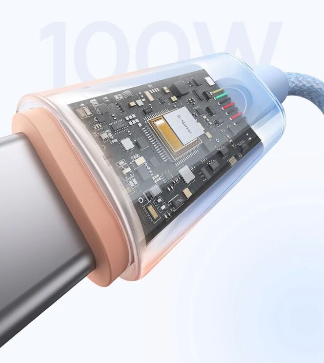 Кабель Baseus Discolor Series Type-C to Type-C (100W, 1m) P10374902 - Galaxy Blue: фото 16 из 25