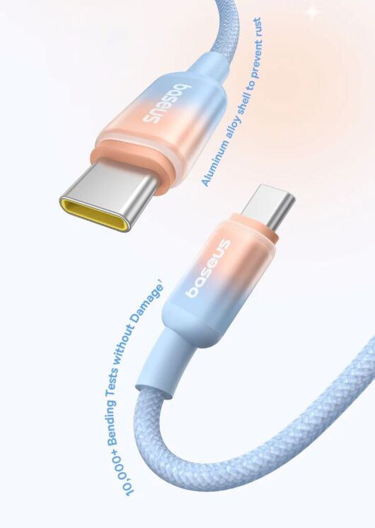 Кабель Baseus Discolor Series Type-C to Type-C (100W, 1m) P10374902 - Galaxy Blue: фото 18 из 25