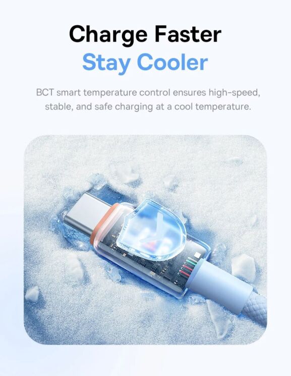 Кабель Baseus Discolor Series Type-C to Type-C (100W, 1m) P10374902 - Galaxy Blue: фото 19 из 25