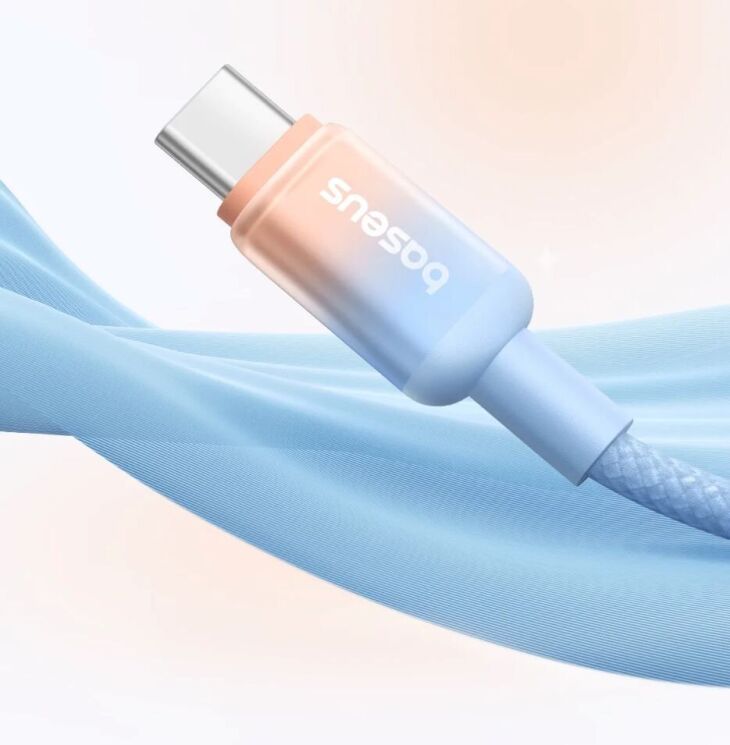 Кабель Baseus Discolor Series Type-C to Type-C (100W, 1m) P10374902 - Galaxy Blue: фото 8 из 25