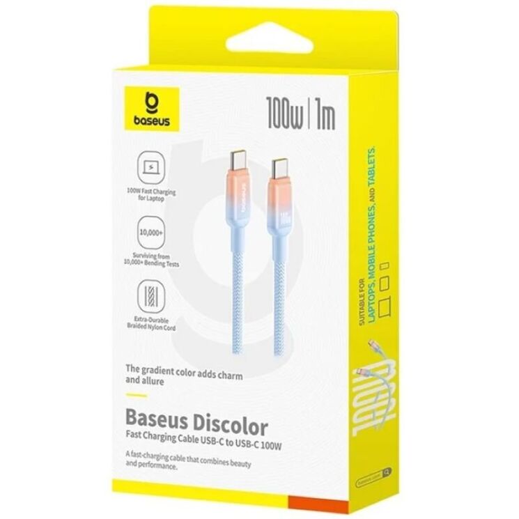 Кабель Baseus Discolor Series Type-C to Type-C (100W, 1m) P10374902 - Galaxy Blue: фото 2 из 25