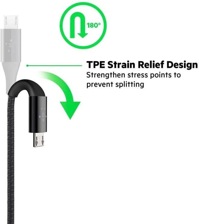 Кабель Belkin Mixit DuraTek USB to MicroUSB (2.4A, 1.2m) - Black: фото 5 из 6