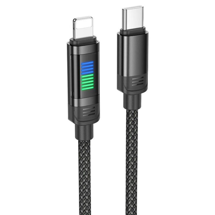 Кабель Hoco U126 Lantern 27W Type-C to Lightning (1.2m) - Black: фото 1 з 7