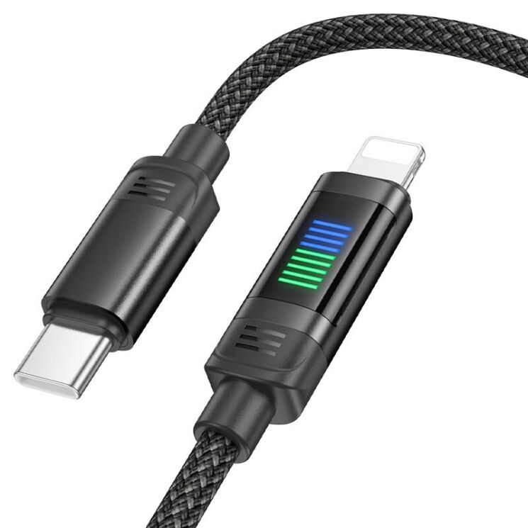 Кабель Hoco U126 Lantern 27W Type-C to Lightning (1.2m) - Black: фото 3 з 7