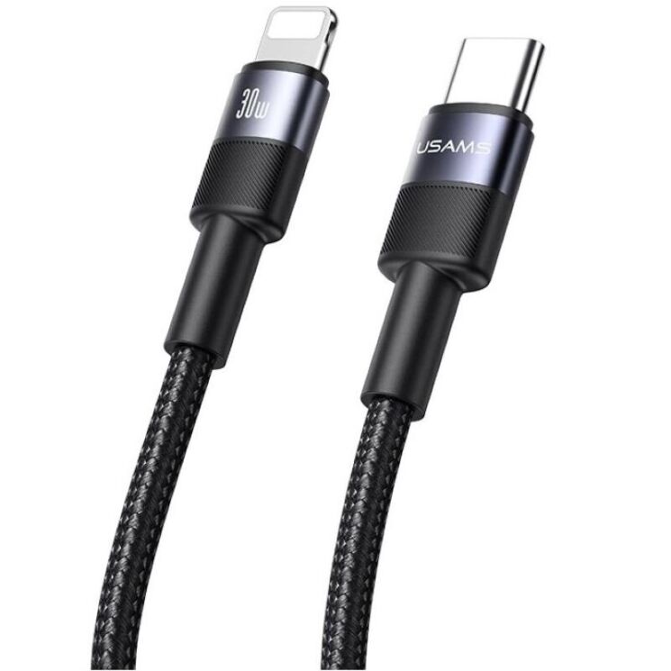 Кабель USAMS USAMS SJ729 Type-C to Lightning (30W, 3A, 1.2m) - Gray: фото 2 из 7