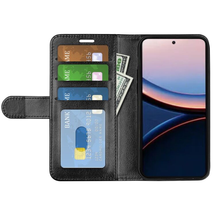 Класичний чохол-книжка Deexe Wallet Style для Xiaomi Poco C95 Pro - Black (429203B) Класичний чохол-книжка Deexe Wallet Style для Xiaomi Poco C95 Pro - Black: фото 2 з 7
