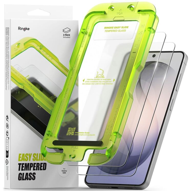 Комплект защитных стекол (2шт) Ringke Easy Slide Tempered Glass для Samsung Galaxy S26 (S942) 8800328815827: фото 1 из 16