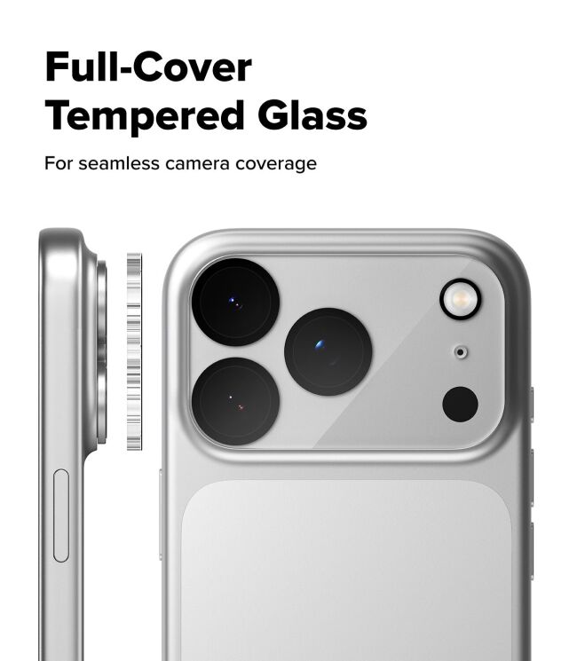 Комплект захисних стекол Ringke Camera Full Cover Glass для iPhone 17 Pro Max (8800328812345) - Black (411129B) Комплект захисних стекол Ringke Camera Full Cover Glass для iPhone 17 Pro Max (8800328812345) - Black: фото 6 з 11