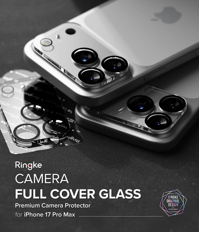 Комплект захисних стекол Ringke Camera Full Cover Glass для iPhone 17 Pro Max (8800328812345) - Black (411129B) Комплект захисних стекол Ringke Camera Full Cover Glass для iPhone 17 Pro Max (8800328812345) - Black: фото 4 з 11