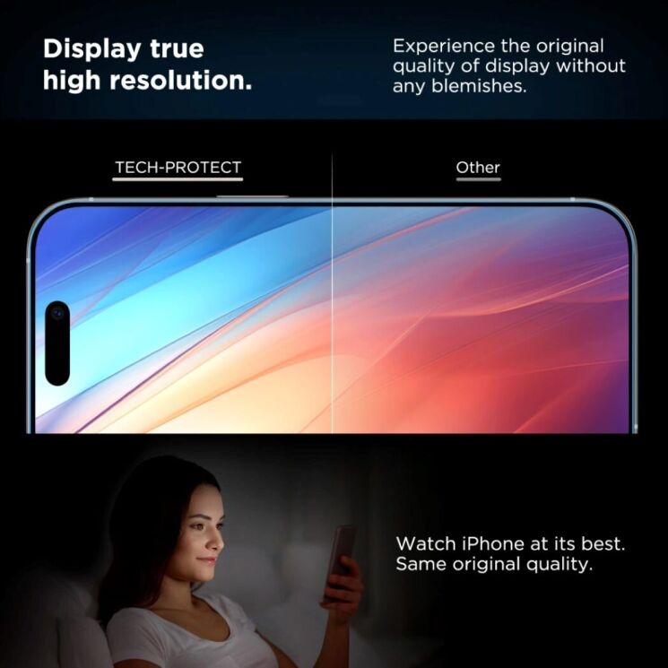Комплект захисних стекол Tech-Protect 5D Quick Set + для Apple iPhone 16 Pro - Black: фото 4 з 6