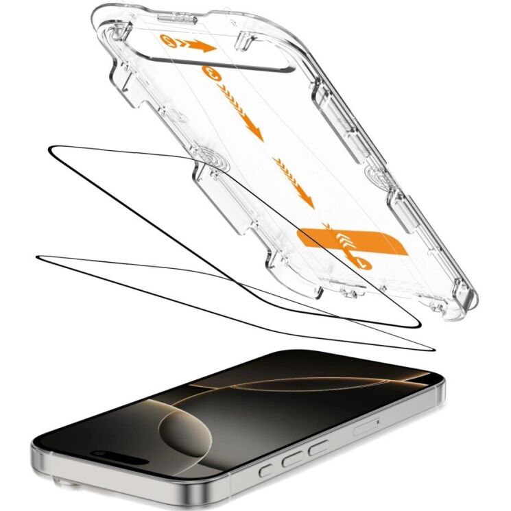 Комплект захисних стекол Tech-Protect 5D Quick Set + для Apple iPhone 16 Pro - Black: фото 2 з 6