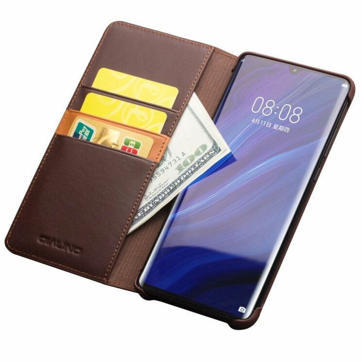 Кожаный чехол QIALINO Classic Case для Huawei P30 Pro - Coffee: фото 4 из 9