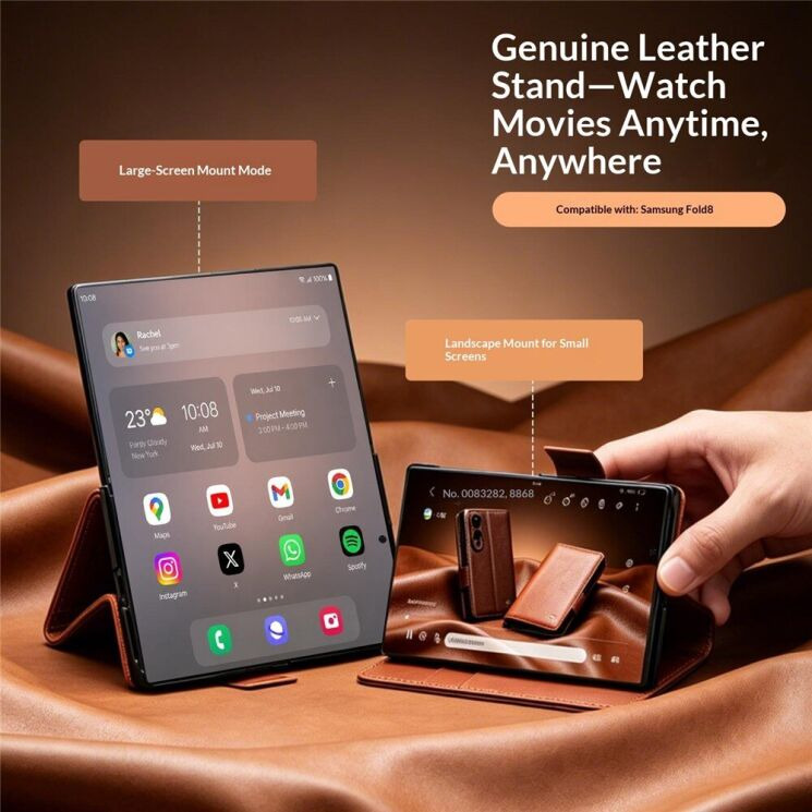 Кожаный чехол QIALINO Classic Case (FF) для Samsung Galaxy Fold 8 - Dark Brown (424532DZ) Кожаный чехол QIALINO Classic Case (FF) для Samsung Galaxy Fold 8 - Dark Brown: фото 11 из 11