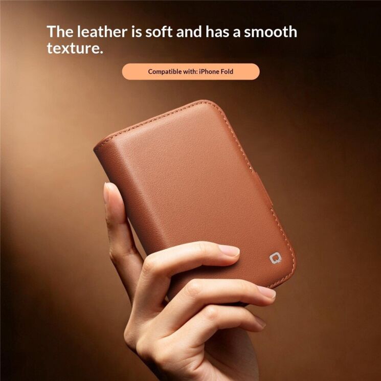 Шкіряний чохол QIALINO Wallet Case (FF) для iPhone Duo - Purple: фото 6 з 11