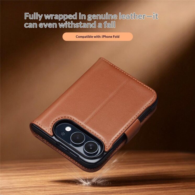 Шкіряний чохол QIALINO Wallet Case (FF) для iPhone Duo - Purple: фото 10 з 11