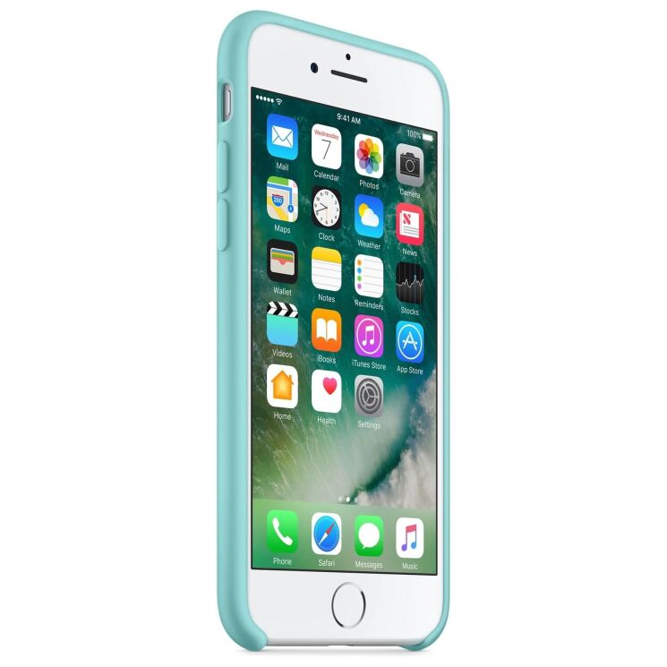 Оригинальный чехол Silicone Case для Apple iPhone SE 2 / 3 (2020 / 2022) / iPhone 8 / iPhone 7 (MMX02) - Sea Blue: фото 3 из 3