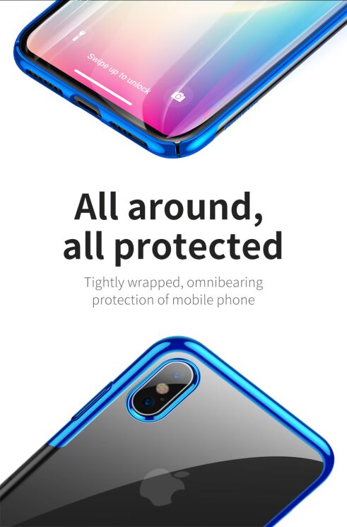 Пластиковий чохол BASEUS Glitter Series для Apple iPhone XS - Blue: фото 12 з 17