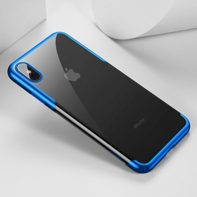 Пластиковый чехол BASEUS Glitter Series для Apple iPhone XS - Blue: фото 2 из 17