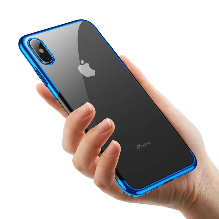 Пластиковый чехол BASEUS Glitter Series для Apple iPhone XS - Blue: фото 4 из 17