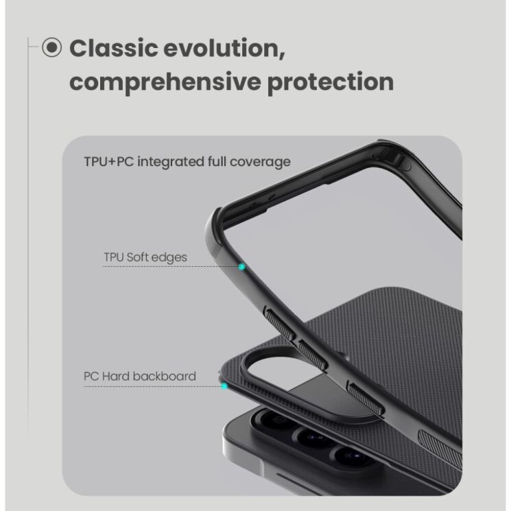 Пластиковый чехол NILLKIN Frosted Shield Pro для Samsung Galaxy A56 (A566) - Black: фото 9 из 10