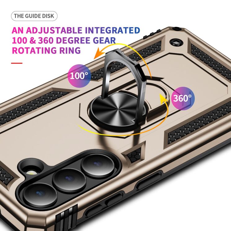 Противоударный чехол с подставкой Deexe Armor Case для Samsung Galaxy S26 - Black: фото 4 из 7