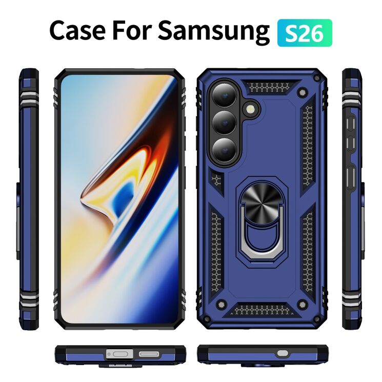 Противоударный чехол с подставкой Deexe Armor Case для Samsung Galaxy S26 - Black: фото 5 из 7