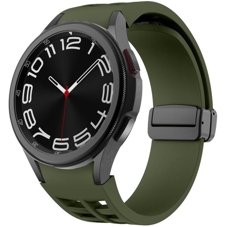 Ремешок Deexe Aurora Strap для Samsung Galaxy Watch 4 / 4 Classic / 5 / 5 Pro / 6 / 6 Classic / 7 / FE - Army Green: фото 2 из 8