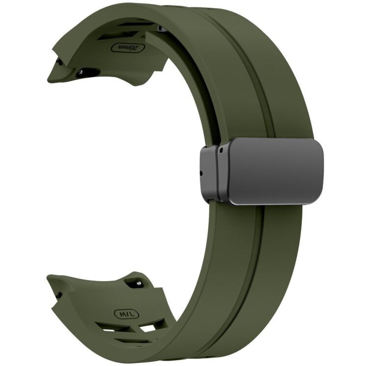 Ремешок Deexe Aurora Strap для Samsung Galaxy Watch 4 / 4 Classic / 5 / 5 Pro / 6 / 6 Classic / 7 / FE - Army Green: фото 3 из 8