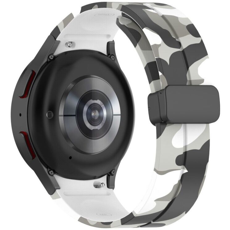 Ремінець Deexe Camo Silicone для Samsung Galaxy Watch 4 / 4 Classic / 5 / 5 Pro - White: фото 1 з 6