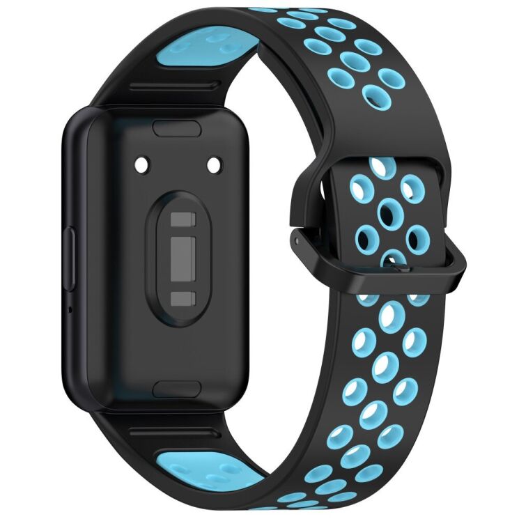 Ремінець Deexe Dot Color для Samsung Galaxy Fit 3 - Black / Blue: фото 2 з 7