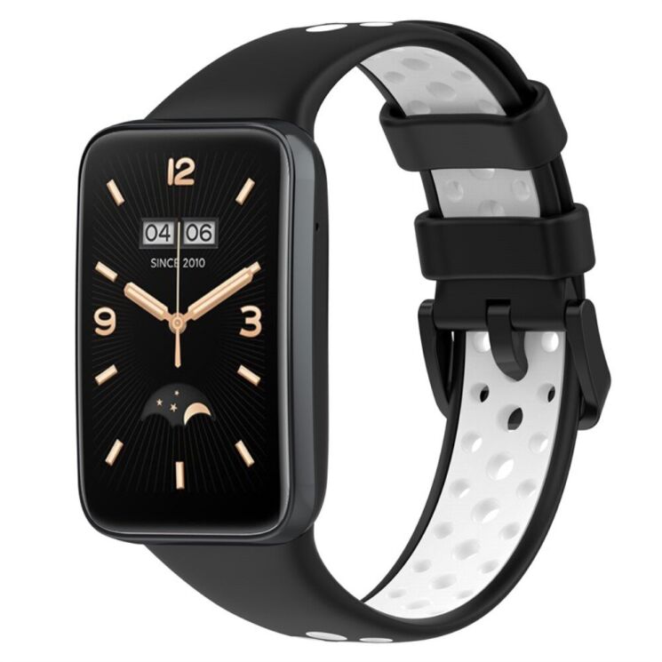 Ремешок Deexe Dot Color для Xiaomi Mi Band 7 Pro - Black / White: фото 1 из 5