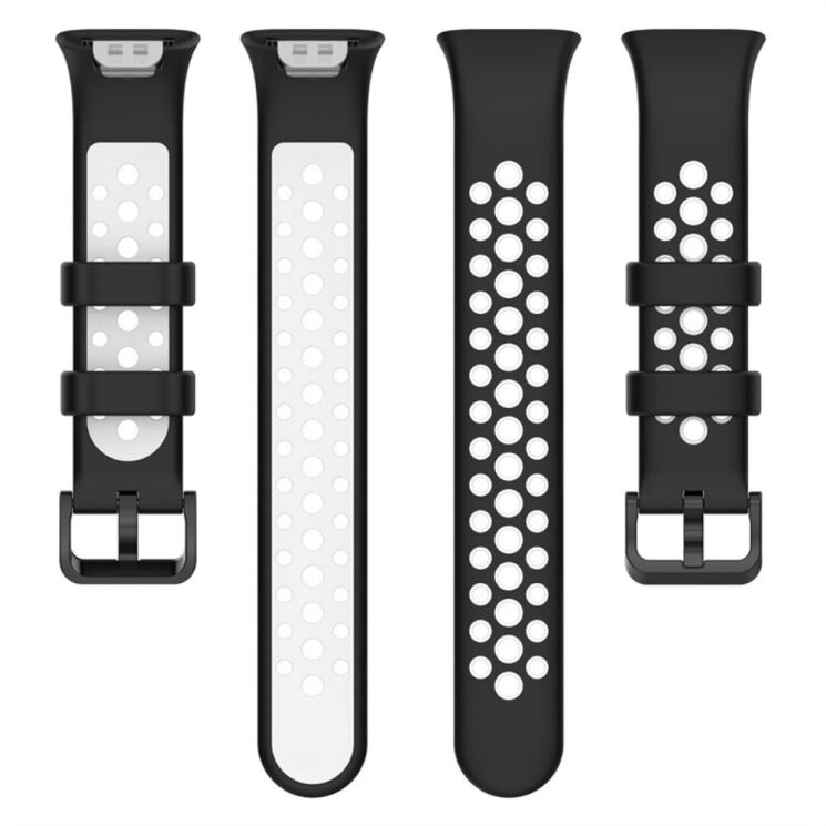 Ремешок Deexe Dot Color для Xiaomi Mi Band 7 Pro - Black / White: фото 5 из 5