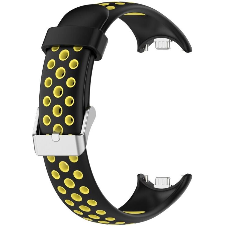 Ремешок Deexe Dot Color для Xiaomi Mi Smart Band 8 / 9 - Black / Yellow: фото 3 из 9