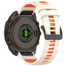 Ремешок Deexe Dual Color для часов с шириной крепления 22мм - Starlight / Orange: фото 1 из 4