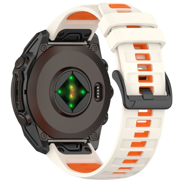 Ремешок Deexe Dual Color для часов с шириной крепления 22мм - Starlight / Orange: фото 1 из 4