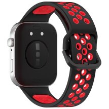 Ремінець Deexe Dual Color для Huawei Watch Fit 3 - Black / Red: фото 1 з 7