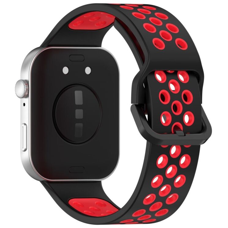 Ремінець Deexe Dual Color для Huawei Watch Fit 3 - Black / Red: фото 1 з 7