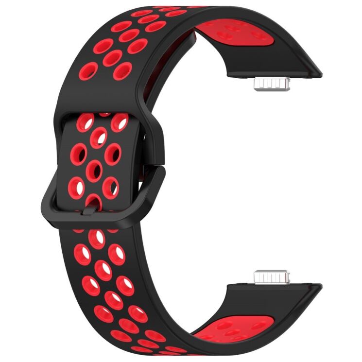 Ремінець Deexe Dual Color для Huawei Watch Fit 3 - Black / Red: фото 2 з 7